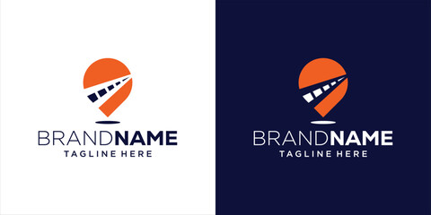 Fototapeta premium Creative Location Pin With Road, Design Inspiration, Illustration, Vector, Icon