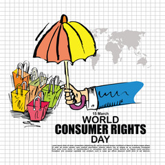 World Consumer Rights day, 15 March, poster and banner vector