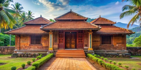 Fototapeta premium Traditional Indian Architecture of a Heritage House Surrounded by Nature