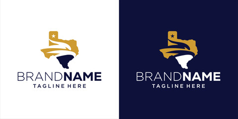 Creative Abstract Eagle Head Logo With Texas Map, Design Inspiration, Illustration, Vector, Icon