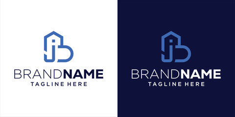 Creative Abstract Logo JB with Real Estate, Design Inspiration, Illustration, Vector, Icon