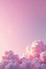 Fototapeta premium Soft pink clouds drift lazily across a serene sky, serene, sky