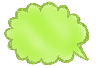 緑色のシンプルな雲形の吹き出し
