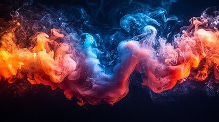 Fototapeta premium Abstract swirling red and blue smoke art