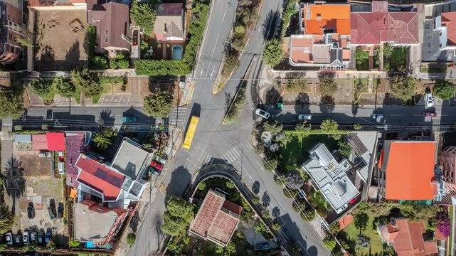 A Top-Down Perspective Of A Residential Neighborhood With Intersecting Roads, Colorful Rooftops, And Scattered Greenery, Capturing The Organized Urban Planning Of The Area - La Paz, Bolivia