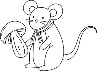 cute autumn animal outline coloring