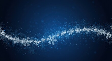 Obraz premium Winter wonderland, snowflake background, deep blue gradient, white snow crystals, intricate snowflake designs