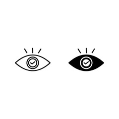 Check mark inside eye icon set color editable