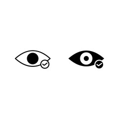 Check mark inside eye icon set color editable