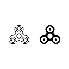 Fidget spinner icon set color editable