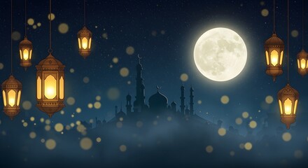 Ramadan background, abstract ramadan background, dreamy ramadan kareem background, moon and sky background, mosque background, ramadan advertising, promotion, wallpaper, 4k	