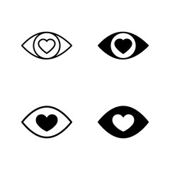 heart eye icon set color editable