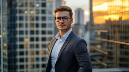 businessman with a city background