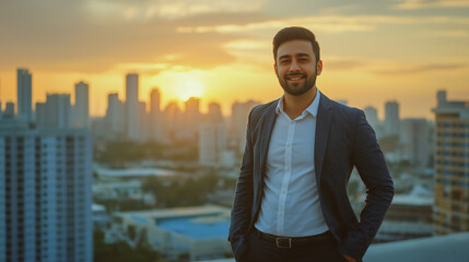 businessman with a city background