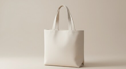 Canvas tote bag, minimalist design, off-white color, sturdy handles, eco-friendly, reusable shopping bag, clean background, soft lighting
