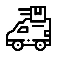 Delivery van line icon