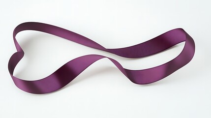 A purple ribbon elegantly flows in a wavy pattern