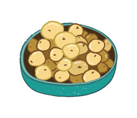 Cooked brown Cordia dichotoma ingredients