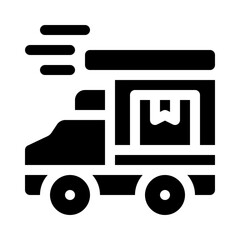 Delivery truck glyph icon
