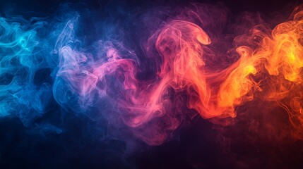 Abstract Swirling Colorful Smoke Art Design