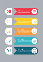 Five Steps Colour Business Strategic Infographic Template
