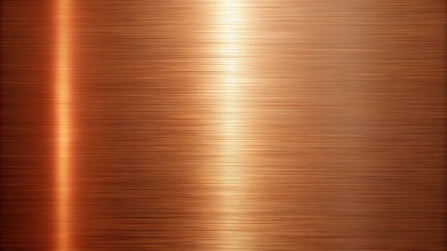A vertical, polished, metallic surface displays a captivating array of parallel lines, subtly reflecting light to create a gradient of warm, copper tones.