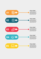 5 Steps timeline Infographic design template
