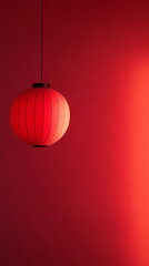 Obraz premium Red festive traditional lantern poster background