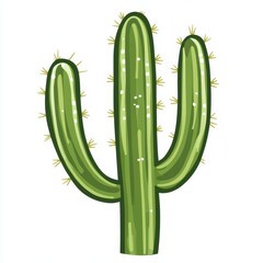 Cactus plant growth in desert landscape nature illustration vibrant green environment