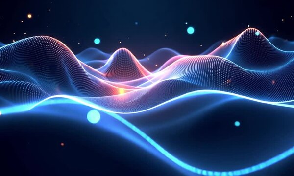Stunning 3D Animation of Electromagnetic Waves Colliding on a Dark Background