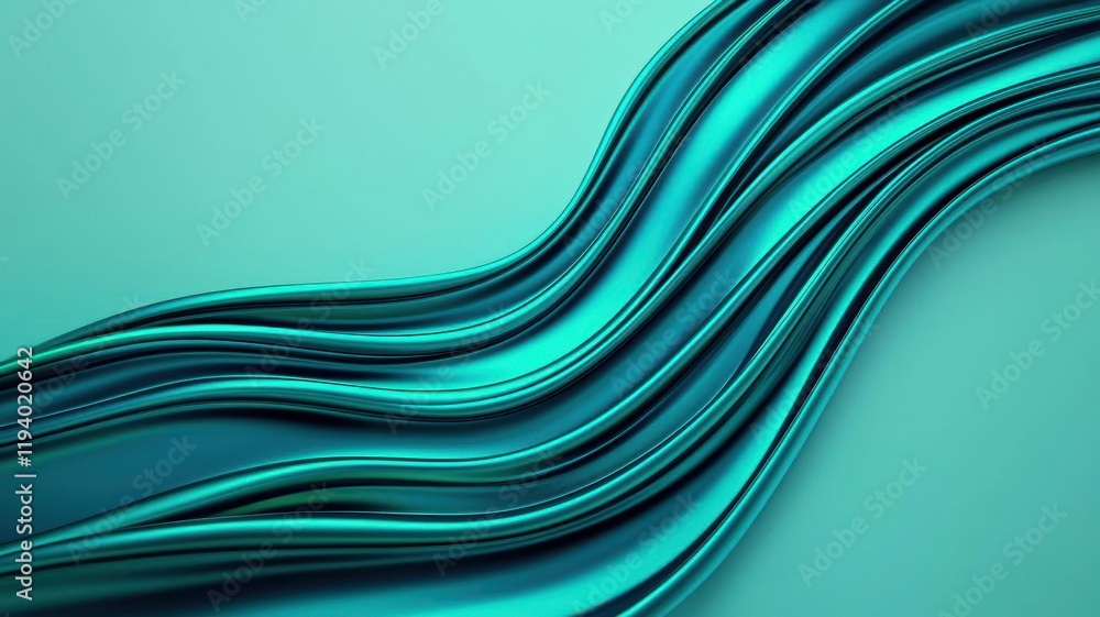 Aufkleber a vibrant abstract design featuring flowing turquoise waves against a smooth backdrop, creating a se