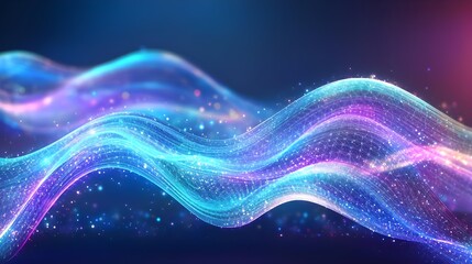 glowing neon wave abstract background - neon
