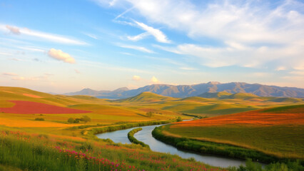 Fototapeta premium landscape with mountains