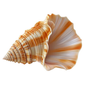  A realistic, vector-style conch shell on a transparent  background. png