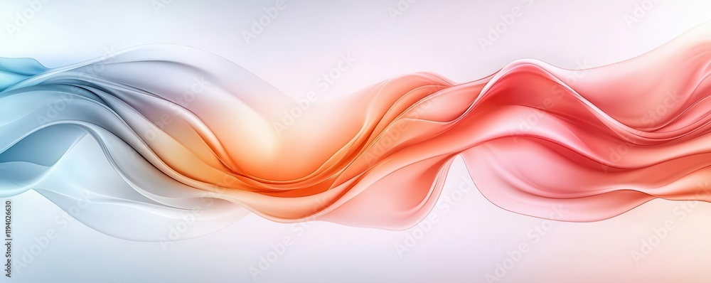 Poster a vibrant wave of color flows seamlessly, blending soft hues of blue, orange, and red, creating a dy