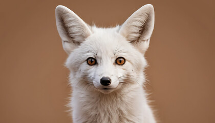 a small white fox with a big ear and a brown background is shown in this picture of a young fox with a big ear and a brown background is shown in the foreground of. Generative AI 