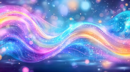 Obraz premium magical rainbow wave abstract background - abstract backgrounds