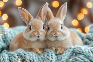 Obraz premium Advent Calendar House Design for Christmas Countdown with Cute Rabbits, Winter Decor and Family Holiday Ideas