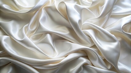 Obraz premium Abstract Drapery of Smooth, Ivory Fabric with Gentle Curves and Shadows