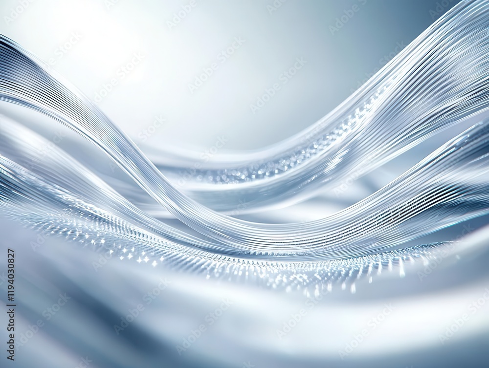 Poster a smooth, flowing abstract design with waves of light and subtle gradients, evoking a sense of fluid