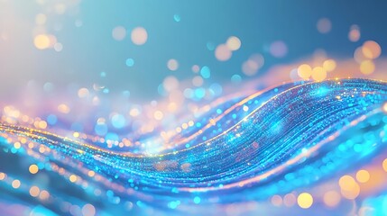 blue & gold glittering wave abstract - abstract backgrounds