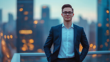businessman with a city background