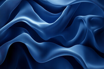 Obraz premium The image shows a series of smooth, flowing curves in deep blue shades