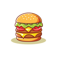 delicious burger icon vector illustration