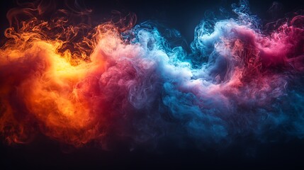 Abstract Colorful Smoke Swirls Background Image