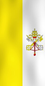 Vatican  Flag Waving in The Wind | 4k Vertical Video | Realistic Animation