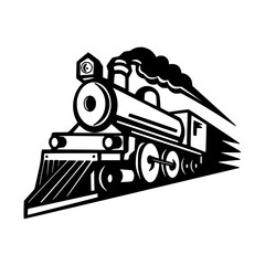 Illustration of a steam power train locomotive