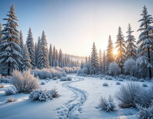 Fototapeta premium winter landscape with trees