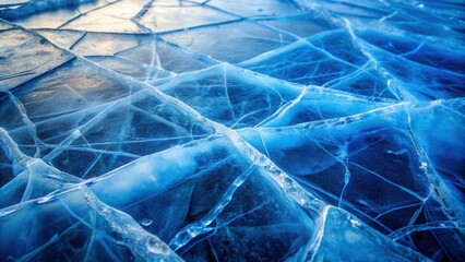 A Close-Up View of a Crystalline Ice Surface, Revealing the Delicate Intricacies of Frozen Water