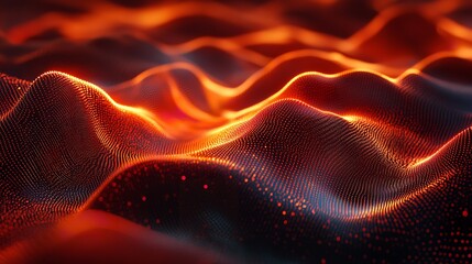 Abstract Red Festive Background with Gradient Curve Waves